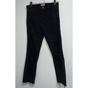 Show Me Your MuMu Soho Zip Up Skinnies Vintage Black Destructed Womens Size 28